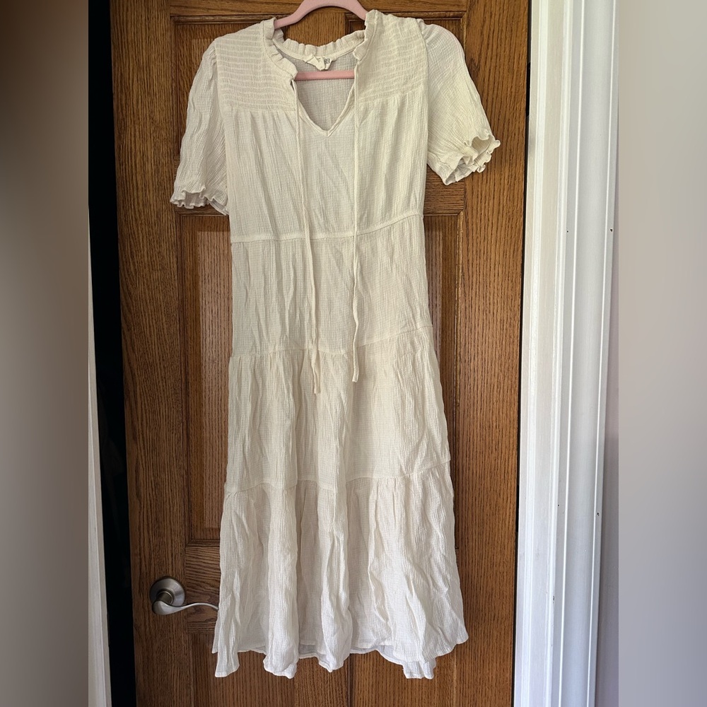 cream midi dress